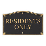 Residents Only Wall Sign Private Property Sign No Trespassing plaque