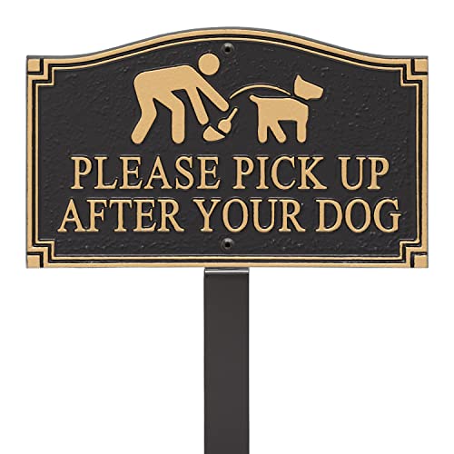 Pick Up After Your Dog Sign, Yard Lawn Park Grass Plaque