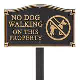 No Dog Walking On This Property Sign, Yard Lawn Park Grass Plaque