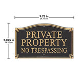 Private Property Sign No Trespassing yard plaque with stake