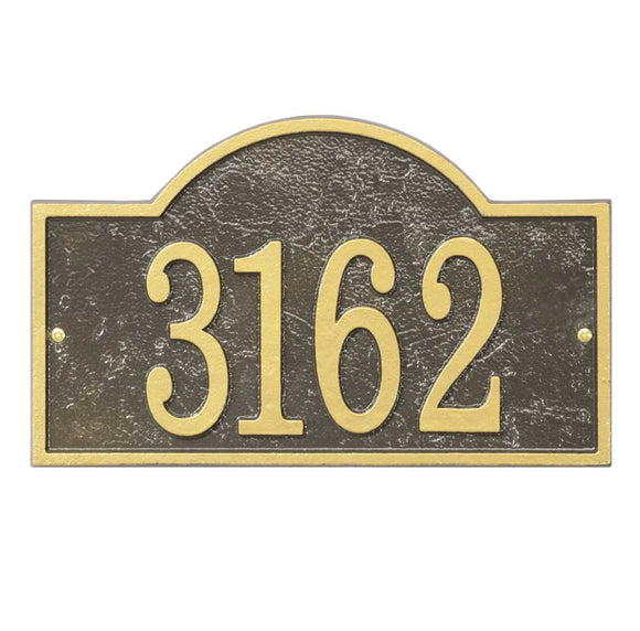 Fast and Easy Arch-Top Address Numbers Plaque (Wall Mounted Sign)   -- 4 SIGN COLORS AVAILABLE, Measures 12
