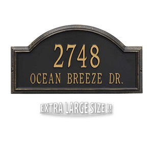 The Providence Arch LARGE ESTATE Address Plaque -- 6 SIGN COLORS AVAILABLE, Measures 22.5" x 12" x 1.25"