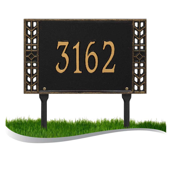 The Lawn Mount, Boston Address Plaque -- 6 SIGN COLORS AVAILABLE, Measures 16.5