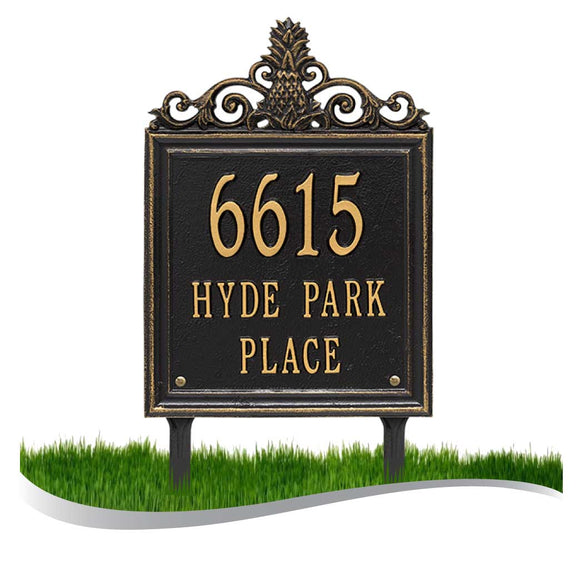 The Lawn Mounted Lanai Address Plaque -- 7 SIGN COLORS AVAILABLE, Measures 15