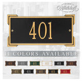 The Roanoke-Mini Numbers Address Plaque - 11 SIGN COLORS AVAILABLE, Measures 12" x 5.75" x 0.375"