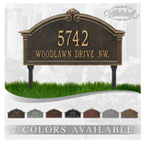 LAWN MOUNTED Roselyn Arch Plaque -- 7 SIGN COLORS AVAILABLE, Measures 18.75" x 10.25" x 0.4" The Lawn stakes are 20" long
