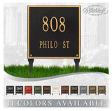 Lawn Mounted Square Plaque STANDARD SIZE -- 11 SIGN COLORS AVAILABLE, Measures 11" x 11" x 0.375" The Lawn stakes are 20" long