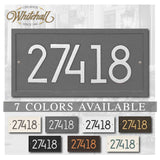 The Modern Rectangle Address Plaque -- 7 SIGN COLORS AVAILABLE, Measures - 14.75" x 7.5" x .325"