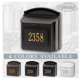 Personalized Whitehall Wall Mailbox with Address Plaque -- 4 COLORS AVAILABLE, Box Dimensions - 14.5" x 15" x 8"
