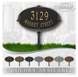 The Lawn Mount, Montecarlo Address Plaque -- 7 SIGN COLORS AVAILABLE, Measures 16" x 9.75" x 0.375"