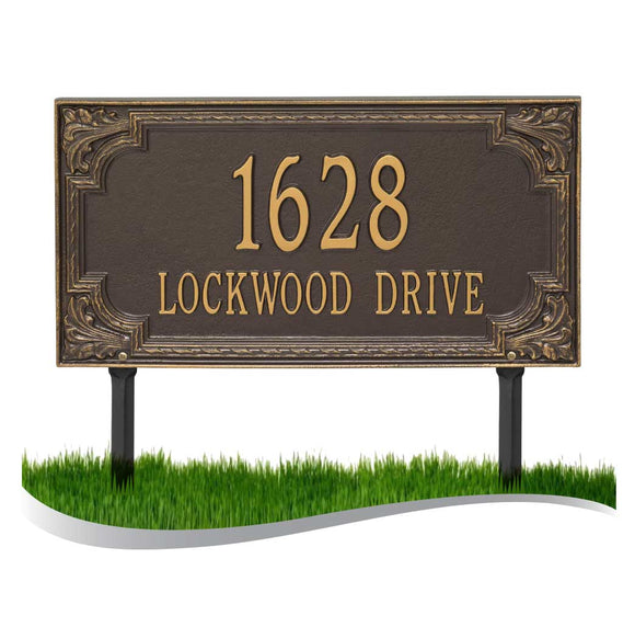 Personalized Cast Metal Address plaque - The Penbrook Extra Grande Lawn sign Display your address Custom house number sign. Measures - 22.5