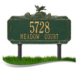 Personalized Cast Metal Yard Plaque - The Dragonfly Garden Lawn Sign. Measures - 16.625" x 10" x 4.5". 4 Colors Available.