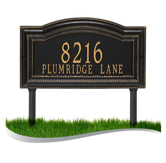 Personalized Cast Metal Address plaque - The Arbor Grande, Lawn Sign Display your address Custom house number sign. Measures - 18.0