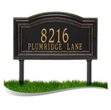 Personalized Cast Metal Address plaque - The Arbor Grande, Lawn Sign Display your address Custom house number sign. Measures - 18.0" X 10.25" X 0.6". 5 Colors Available