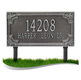 Personalized Cast Metal Address plaque - The Penbrook Grande Lawn sign Display your address Custom house number sign. Measures - 16.5" X 8.5" X 0.6". 5 Colors Available