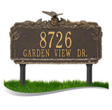 Personalized Cast Metal Yard Plaque - The Butterfly Rose Lawn Sign. Measures - 17" x 10.625" x 3.75". 4 Colors Available