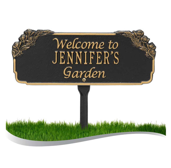 The Garden Welcome Lawn sign. Measures - 14.75