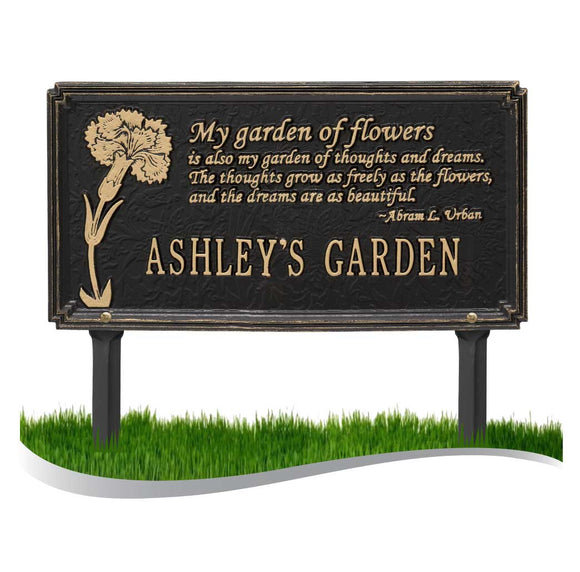The Dianthus Garden Lawn sign. Measures - 16.5