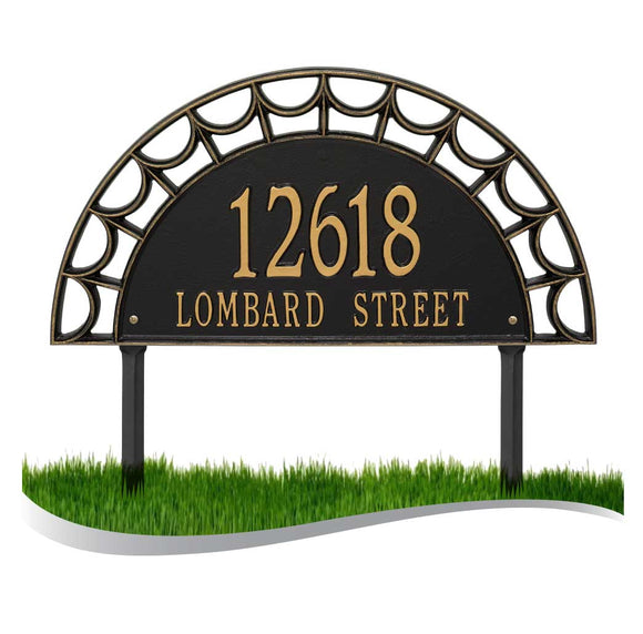 Personalized Cast Metal Address plaque - The Federal Extra Grande Lawn sign Display your address Custom house number sign. Measures - 24.0