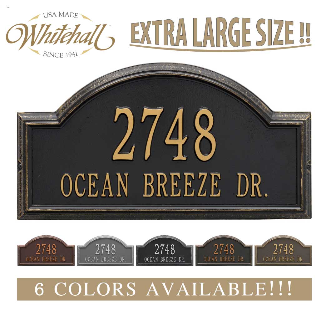 The Providence Arch LARGE ESTATE Address Plaque -- 6 SIGN