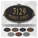 The Montecarlo Address Plaque (Wall Mounted) -- 7 SIGN COLORS AVAILABLE, Measures 16" x 9.75" x 0.375"