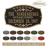 The Brookfield Plaque -- 12 SIGN COLORS AVAILABLE, Measures 14.5" x 9.0" x .32"