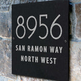 THE ASTAIRE SQUARE Stone Address Plaque with Engraved Numbers. Address Sign Made from Solid, Real Stone. Measures 12" x 12" x .375",4 COLORS,