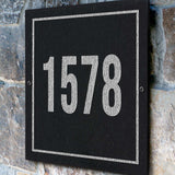 THE WESTWOOD SQUARE Stone Address Plaque with Engraved Numbers. Address Sign Made from Solid, Real Stone. Measures 12" x 12" x .375",4 COLORS,
