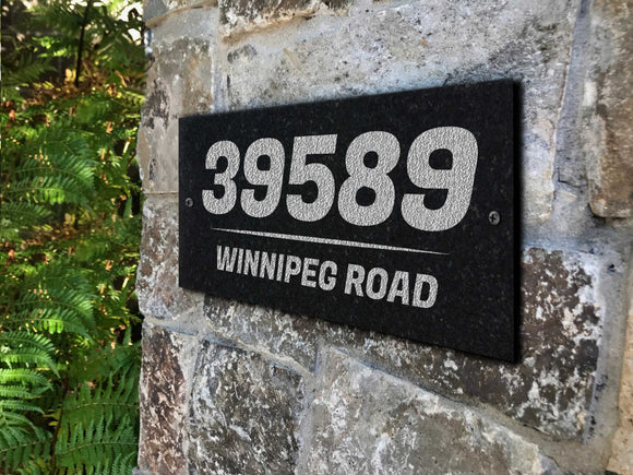 THE KENTFIELD Address Plaque with Engraved Numbers. Address Sign Made from Solid, Real Stone. Ships in 2-3 Days. Measures 12