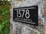 THE ART DECO Stone Address Plaque with Engraved Numbers. Address Sign Made from Solid, Real Stone. Ships in 2-3 Days. Measures 12" x 6" x 0.375", 4 colors