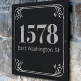 THE SAVANNA SQUARE Stone Address Plaque with Engraved Numbers. Address Sign Made from Solid, Real Stone. Measures 12" x 12" x .375",4 COLORS,