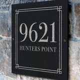 THE WILDER SQUARE Stone Address Plaque with Engraved Numbers. Address Sign Made from Solid, Real Stone. Measures 12" x 12" x .375",4 COLORS,