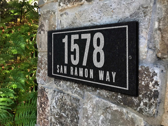 THE WESTWOOD Stone Address Plaque with Engraved Numbers. Address Sign Made from Solid, Real Stone. Ships in 2-3 Days. Measures 12