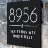THE FAIRWAY SQUARE Stone Address Plaque with Engraved Numbers. Address Sign Made from Solid, Real Stone. Measures 12" x 12" x .375",4 COLORS,