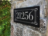 THE HAWTHORNE Address Plaque with Engraved Numbers. Address Sign Made from Solid, Real Stone. Ships in 2-3 Days. Measures 12" x 6" x 0.375", 4 colors