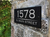 THE MANHATTAN Stone Address Plaque with Engraved Numbers. Address Sign Made from Solid, Real Stone. Ships in 2-3 Days. Measures 12" x 6" x 0.375", 4 colors