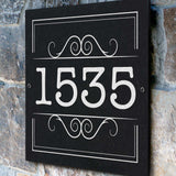 THE SCROLL SQUARE Stone Address Plaque with Engraved Numbers. Address Sign Made from Solid, Real Stone. Measures 12" x 12" x .375",4 COLORS,