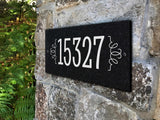 THE DAISY Address Plaque with Engraved Numbers. Address Sign Made from Solid, Real Stone. Ships in 2-3 Days. Measures 12" x 6" x 0.375", 4 colors