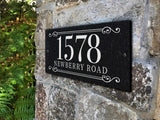 THE VIOLA Stone Address Plaque with Engraved Numbers. Address Sign Made from Solid, Real Stone. Ships in 2-3 Days. Measures 12" x 6" x 0.375", 4 colors