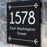 THE PALMDALE SQUARE Stone Address Plaque with Engraved Numbers. Address Sign Made from Solid, Real Stone. Measures 12" x 12" x .375",4 COLORS,