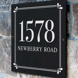 THE SPRING LEAF SQUARE Stone Address Plaque with Engraved Numbers. Address Sign Made from Solid, Real Stone. Measures 12" x 12" x .375",4 COLORS,