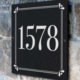 THE SPRING LEAF SQUARE Stone Address Plaque with Engraved Numbers. Address Sign Made from Solid, Real Stone. Measures 12" x 12" x .375",4 COLORS,