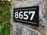 THE HEATH Address Plaque with Engraved Numbers. Address Sign Made from Solid, Real Stone. Ships in 2-3 Days. Measures 12" x 6" x 0.375", 4 colors
