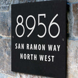 THE ASTAIRE SQUARE Stone Address Plaque with Engraved Numbers. Address Sign Made from Solid, Real Stone. Measures 12" x 12" x .375",4 COLORS,