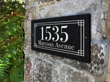 THE LINDEN Address Plaque with Engraved Numbers. Address Sign Made from Solid, Real Stone. Ships in 2-3 Days. Measures 12" x 6" x 0.375", 4 colors