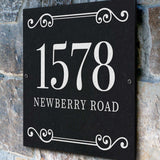 THE VIOLA SQUARE Stone Address Plaque with Engraved Numbers. Address Sign Made from Solid, Real Stone. Measures 12" x 12" x .375",4 COLORS,