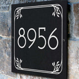 THE BOTANICA SQUARE Stone Address Plaque with Engraved Numbers. Address Sign Made from Solid, Real Stone. Measures 12" x 12" x .375",4 COLORS,