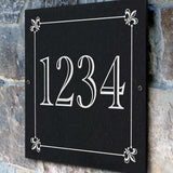 THE BOURBON STREET SQUARE Stone Address Plaque with Engraved Numbers. Address Sign Made from Solid, Real Stone. Measures 12" x 12" x .375",4 COLORS,