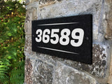 THE KENTFIELD Address Plaque with Engraved Numbers. Address Sign Made from Solid, Real Stone. Ships in 2-3 Days. Measures 12" x 6" x 0.375", 4 colors